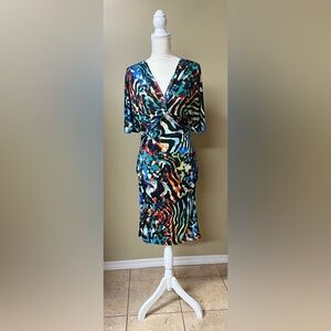 Maggy London V-Neck Dress with flutter sleeves